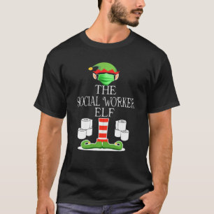 Social Worker Elf Wearing Mask Toilet Paper Christ T-Shirt