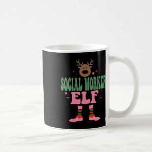 Social Worker Elf Xmas Family Group Christmas Part Coffee Mug