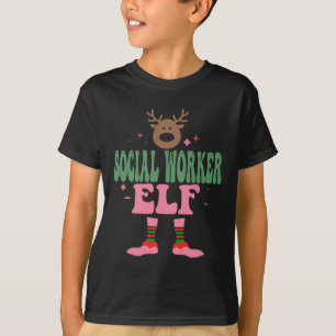 Social Worker Elf Xmas Family Group Christmas Part T-Shirt