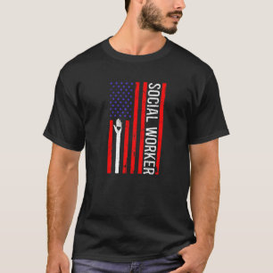 Social Worker Flag Social Work Month LMSW Apprecia T-Shirt