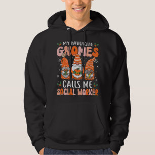 Social Worker Funny Christmas Gnomes Social Work Hoodie