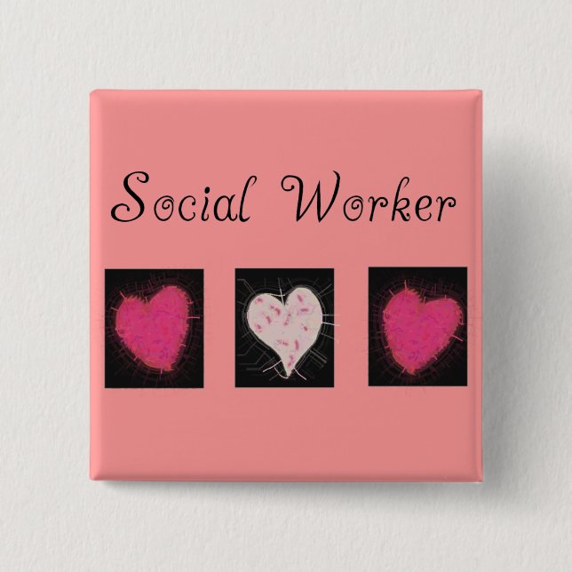 Social Worker Gifts 15 Cm Square Badge (Front)