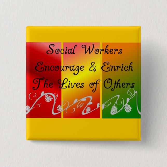 Social Worker Gifts 15 Cm Square Badge (Front)
