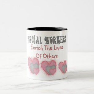 Social Worker Gifts "Enrich The Lives of Others" Two-Tone Coffee Mug