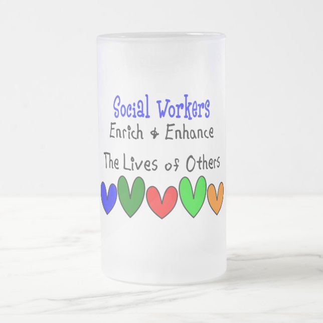 Social Worker Gifts Frosted Glass Beer Mug (Center)