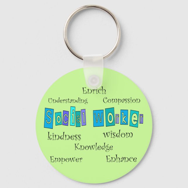 Social Worker Gifts Key Ring (Front)