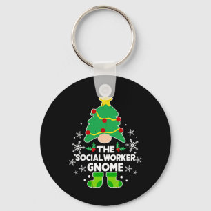 Social Worker Gnome Xmas Family Holiday Christmas Key Ring