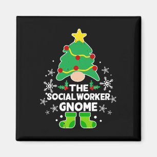 Social Worker Gnome Xmas Family Holiday Christmas Magnet
