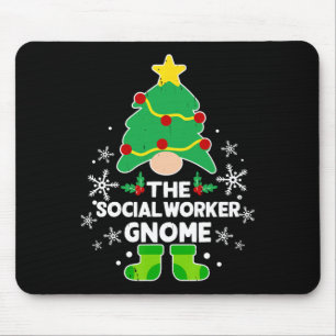 Social Worker Gnome Xmas Family Holiday Christmas  Mouse Pad