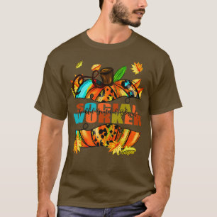 Social Worker Graphic Pumpkin Autumn Halloween T-Shirt
