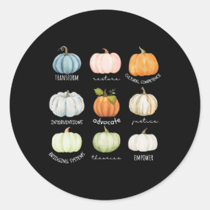 Social Worker Halloween Fall Pumpkin Thanksgiving Classic Round Sticker