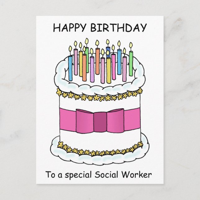 Social Worker Happy Birthday Postcard (Front)