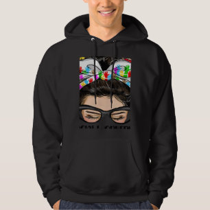 Social Worker Healthcare Worker Messy Bun Hair Nur Hoodie