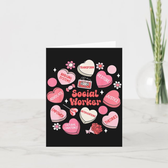 Social worker heart candy valentine day coping card (Front)
