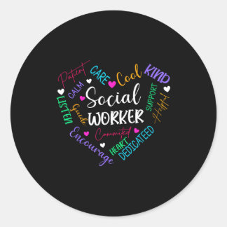 Social worker heart funny social work for womens classic round sticker