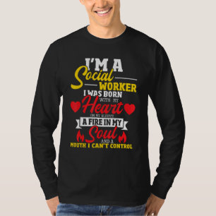 Social Worker Heart On My Sleeve Caseworker Soci T-Shirt
