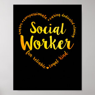 Social Worker Heart Warm Compassionate Caring Poster