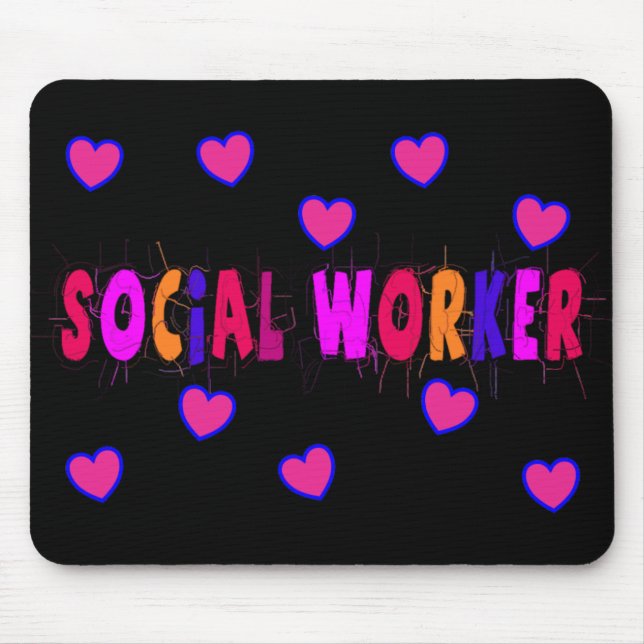 Social Worker HEARTS Mouse Pad (Front)