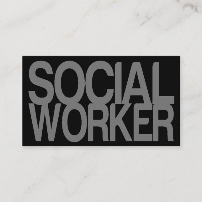 Social Worker in Silver and Black Business Card (Front)