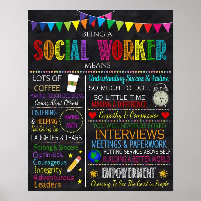 Social Worker Inspirational Art Poster (Front)
