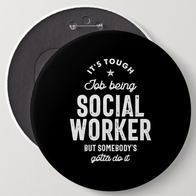 Social Worker Job Title Gift 6 Cm Round Badge (Front & Back)