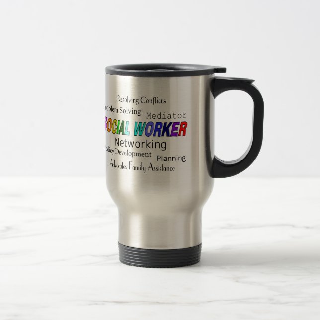 Social Worker "Job Titles" Tavel Mug (Right)