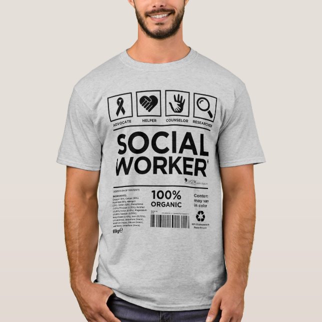Social Worker Label T-Shirt (Front)