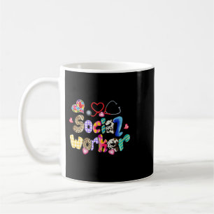 Social Worker Leopard Funny Social Worker Gifts Coffee Mug