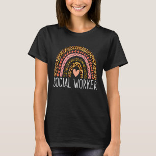 Social Worker Leopard Rainbow Social Work 2022 T-Shirt