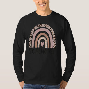 Social Worker Leopard Rainbow Social Work Apprecia T-Shirt