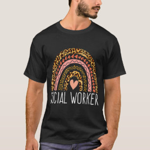 Social Worker Leopard Rainbow Social Work Women Gi T-Shirt