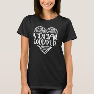 Social Worker Love Heart School Social Work Apprec T-Shirt
