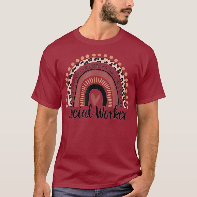 Social Worker Love Rainbow T-Shirt (Front)