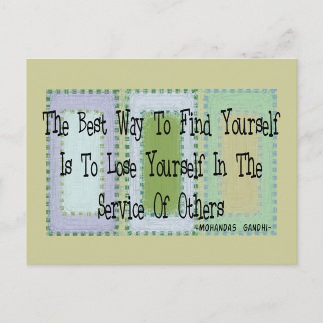 Social Worker (Mahandas Gandhi Quote) Postcard (Front)