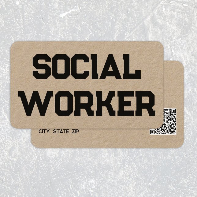 Social Worker MSW Custom QR Business Card (Creator Uploaded)