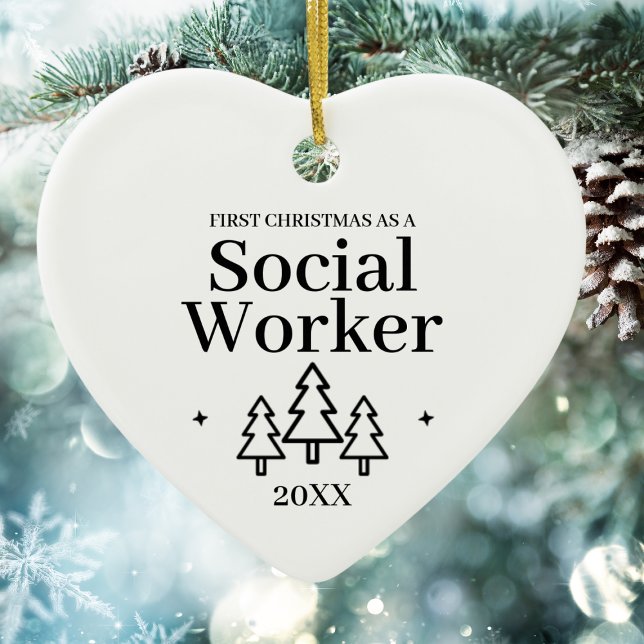 Social Worker New Job Christmas Ceramic Tree Decoration (Social Worker New Job Christmas Ceramic Ornament
)