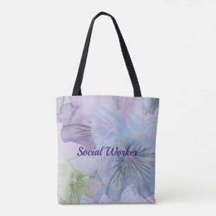 Social Worker, pastel floral background Tote Bag
