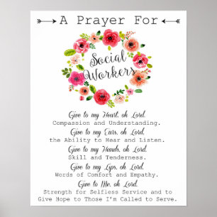 Social Worker Prayer Art Poster