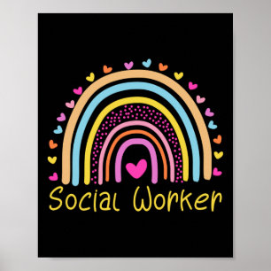 Social Worker Rainbow Poster