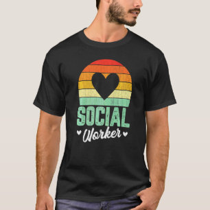 Social Worker Retro Heart Social Work Graphic T-Shirt