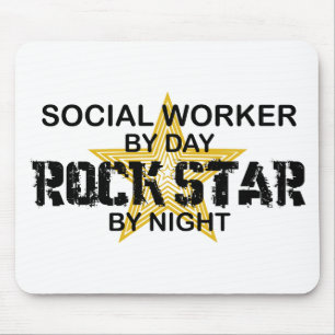 Social Worker Rock Star by Night Mouse Pad