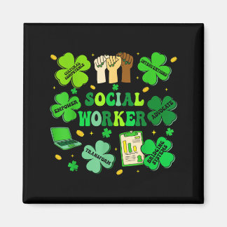 Social worker shamrock st patricks day social work magnet