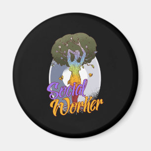 Social Worker Social Care Women Tree Liberal Gift Magnet