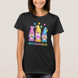 Social Worker Squad Cute Three Gnomes Holding Egg T-Shirt