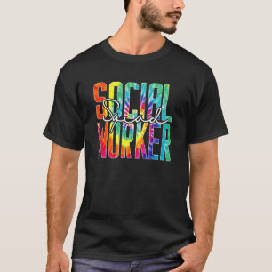 Social Worker Squad Tie Dye Appreciation Day Hello T-Shirt