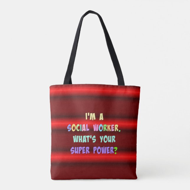 Social Worker Super Power Tote Bag (Back)