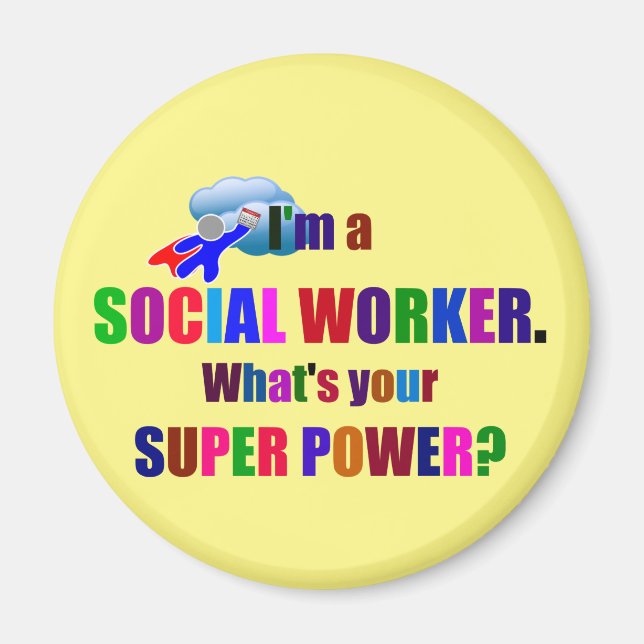 Social Worker Superhero Humour Magnet (Front)