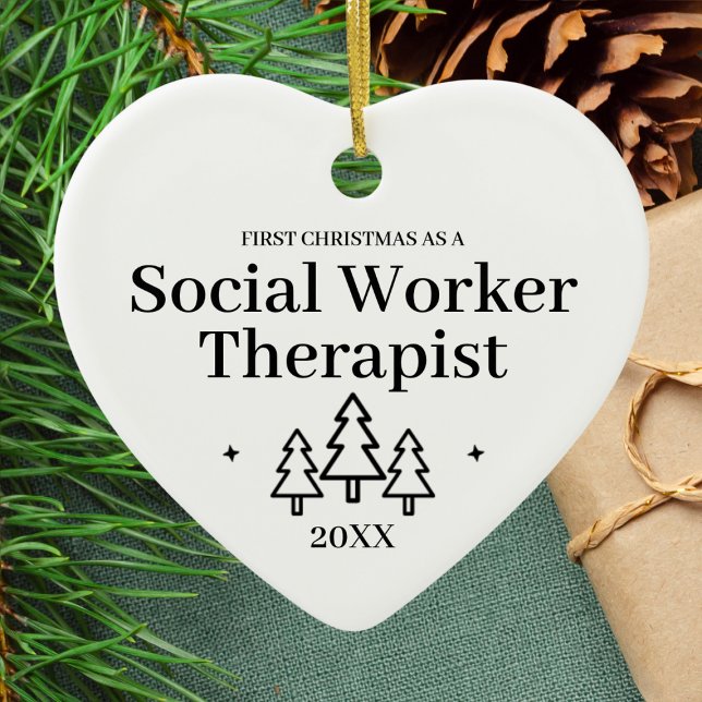 Social Worker Therapist New Job Christmas Ceramic Tree Decoration (Social Worker Therapist New Job Christmas Ceramic Ornament
)