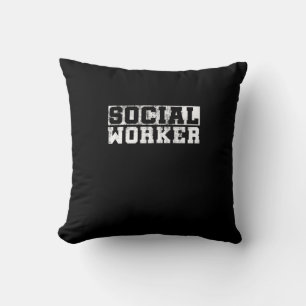Social Worker Vintage Funny Job Title School Worke Cushion