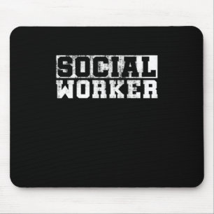 Social Worker Vintage Funny Job Title School Worke Mouse Pad